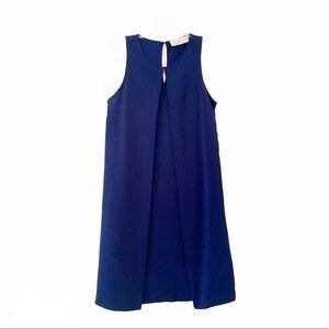 AMANDA UPRICHARD Blue Silk Sleeveless Shift Dress Size Small
